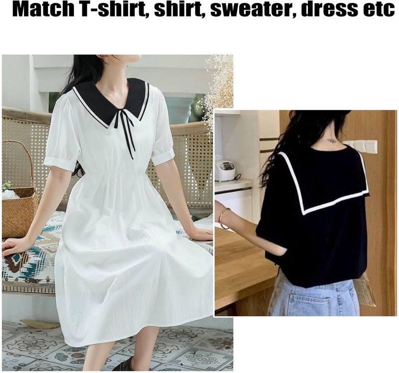 HoosaiyWoo Store Sailor Collars Scarf for Women Top Fake Collar Necklaces Costume Shawl wraps Match Sweater Shirt Dress and T-shirt - Image 2